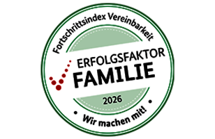 Auszeichnung Erfolgsfaktor Familie - Fortschrittsindex Vereinbarkeit 2026