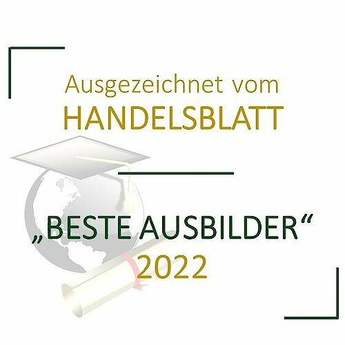 Auszeichnung Handelsblatt bester Ausbilder 2022