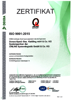 Zertifikat DIN EN ISO 9001 OSL