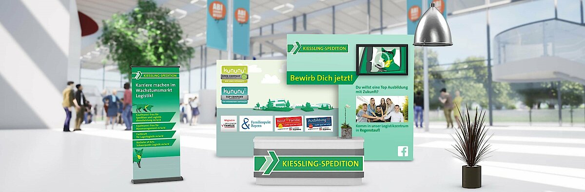 Messestand der Kiessling-Spedition Abi Zukunft Bayern Digital 2021